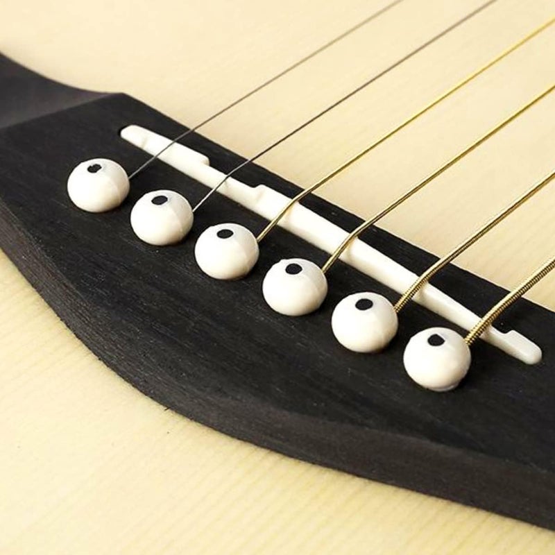 RUSON 12 Pcs Acoustic Guitar Bridge Pins with Bridge Pin Puller Remover & Guitar Bridge Saddle Nut, Guitar Pegs Replacement Parts and Accessories - Image 3